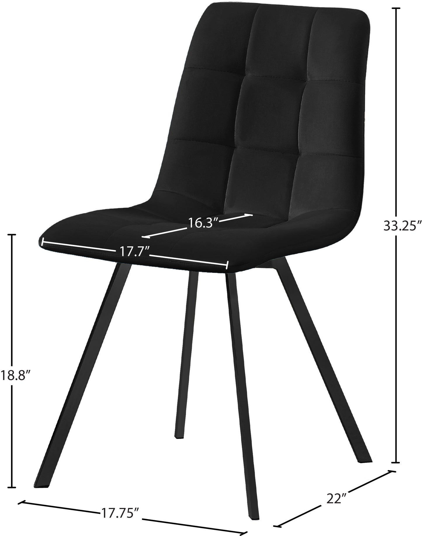 diamante black velvet dining chair c