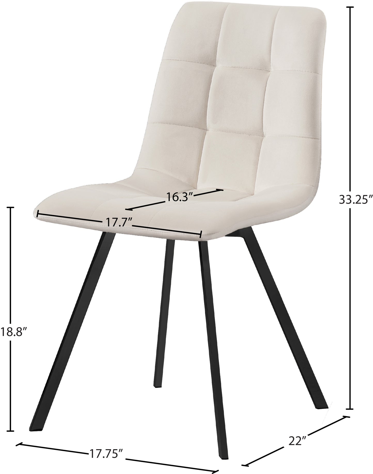 diamante cream velvet dining chair c