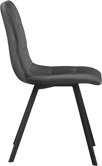 Diamante Grey Velvet Dining Chair C