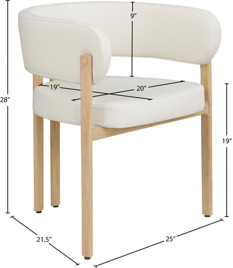 Isolde Cream Vegan Leather Upholstered Dining Chair, 2-Piece (Style 2) (Style 3)