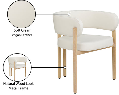 Isolde Cream Vegan Leather Upholstered Dining Chair, 2-Piece (Style 2) (Style 3)