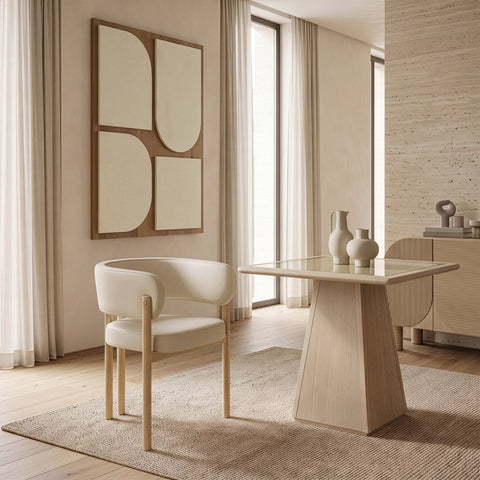 Isolde Cream Vegan Leather Upholstered Dining Chair, 2-Piece (Style 2) (Style 3)