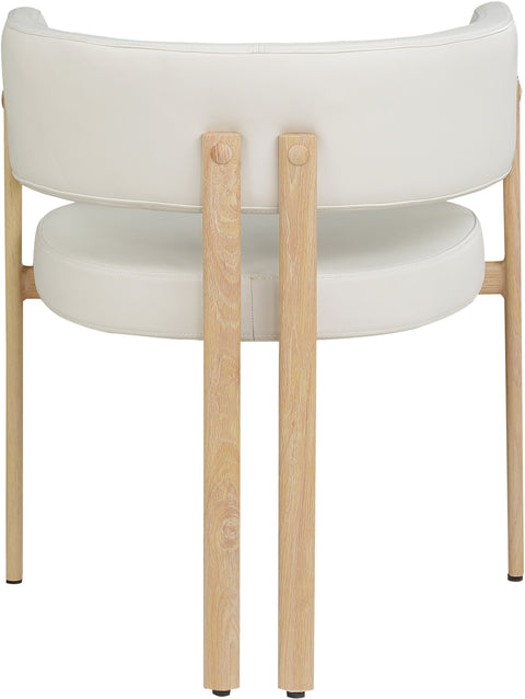 Isolde Cream Vegan Leather Upholstered Dining Chair, 2-Piece (Style 2) (Style 3)