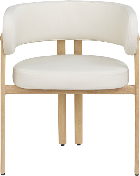 Isolde Cream Vegan Leather Upholstered Dining Chair, 2-Piece (Style 2) (Style 3)