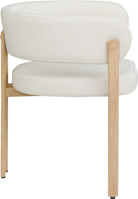 Isolde Cream Vegan Leather Upholstered Dining Chair, 2-Piece (Style 2) (Style 3)