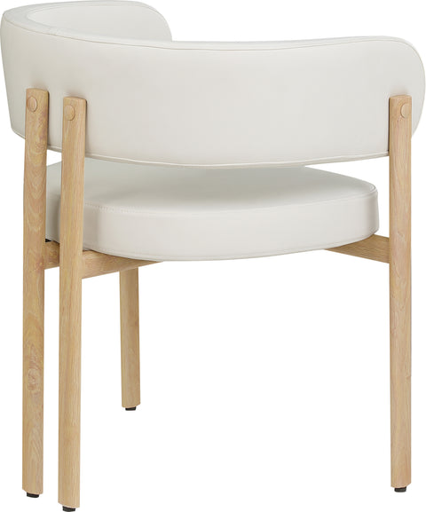 Isolde Cream Vegan Leather Upholstered Dining Chair, 2-Piece (Style 2) (Style 3)
