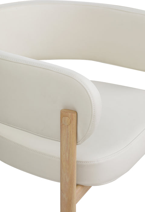 Isolde Cream Vegan Leather Upholstered Dining Chair, 2-Piece (Style 2) (Style 3)
