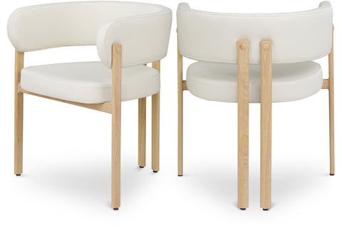 Isolde Cream Vegan Leather Upholstered Dining Chair, 2-Piece (Style 2) (Style 3)