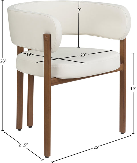 Isolde Cream Vegan Leather Upholstered Dining Chair, 2-Piece (Style 3) (Style 2)