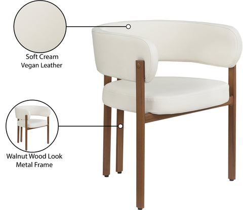 Isolde Cream Vegan Leather Upholstered Dining Chair, 2-Piece (Style 3) (Style 2)