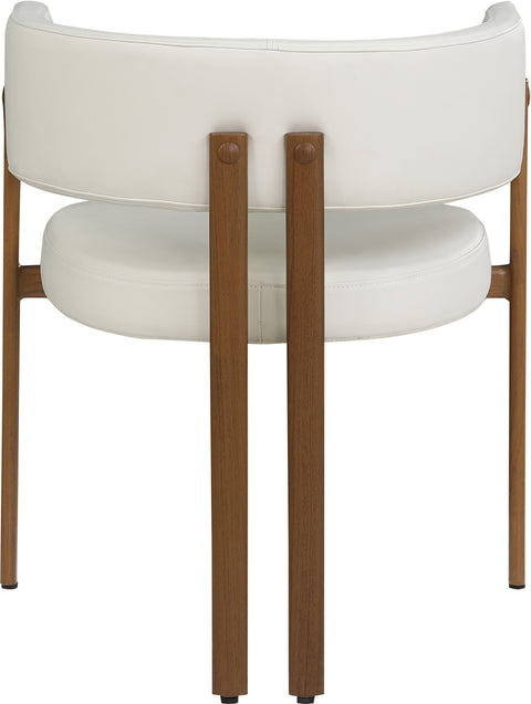 Isolde Cream Vegan Leather Upholstered Dining Chair, 2-Piece (Style 3) (Style 2)