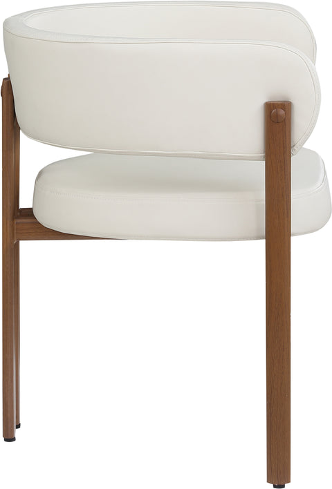 Isolde Cream Vegan Leather Upholstered Dining Chair, 2-Piece (Style 3) (Style 2)