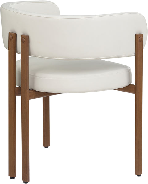 Isolde Cream Vegan Leather Upholstered Dining Chair, 2-Piece (Style 3) (Style 2)