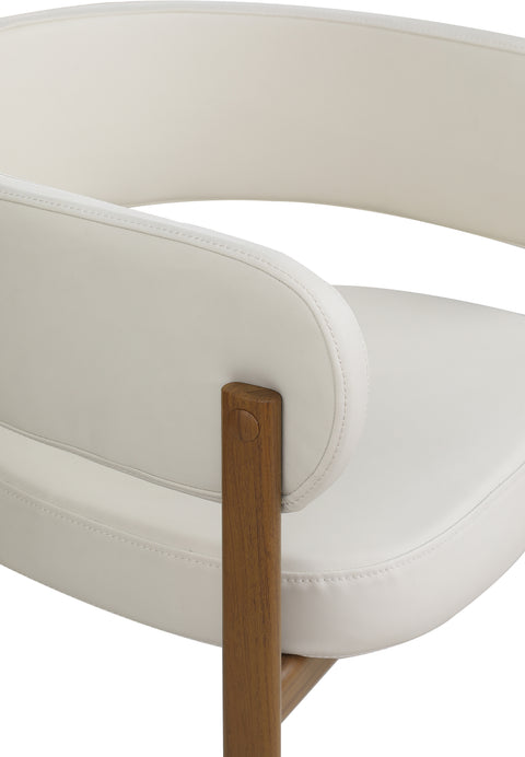Isolde Cream Vegan Leather Upholstered Dining Chair, 2-Piece (Style 3) (Style 2)
