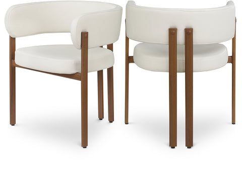Isolde Cream Vegan Leather Upholstered Dining Chair, 2-Piece (Style 3) (Style 2)