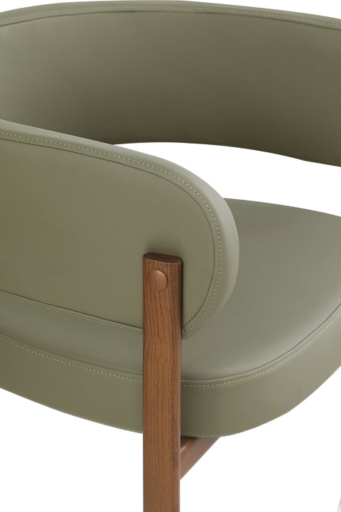 Acacia Olive Green Faux Leather Dining Chair C