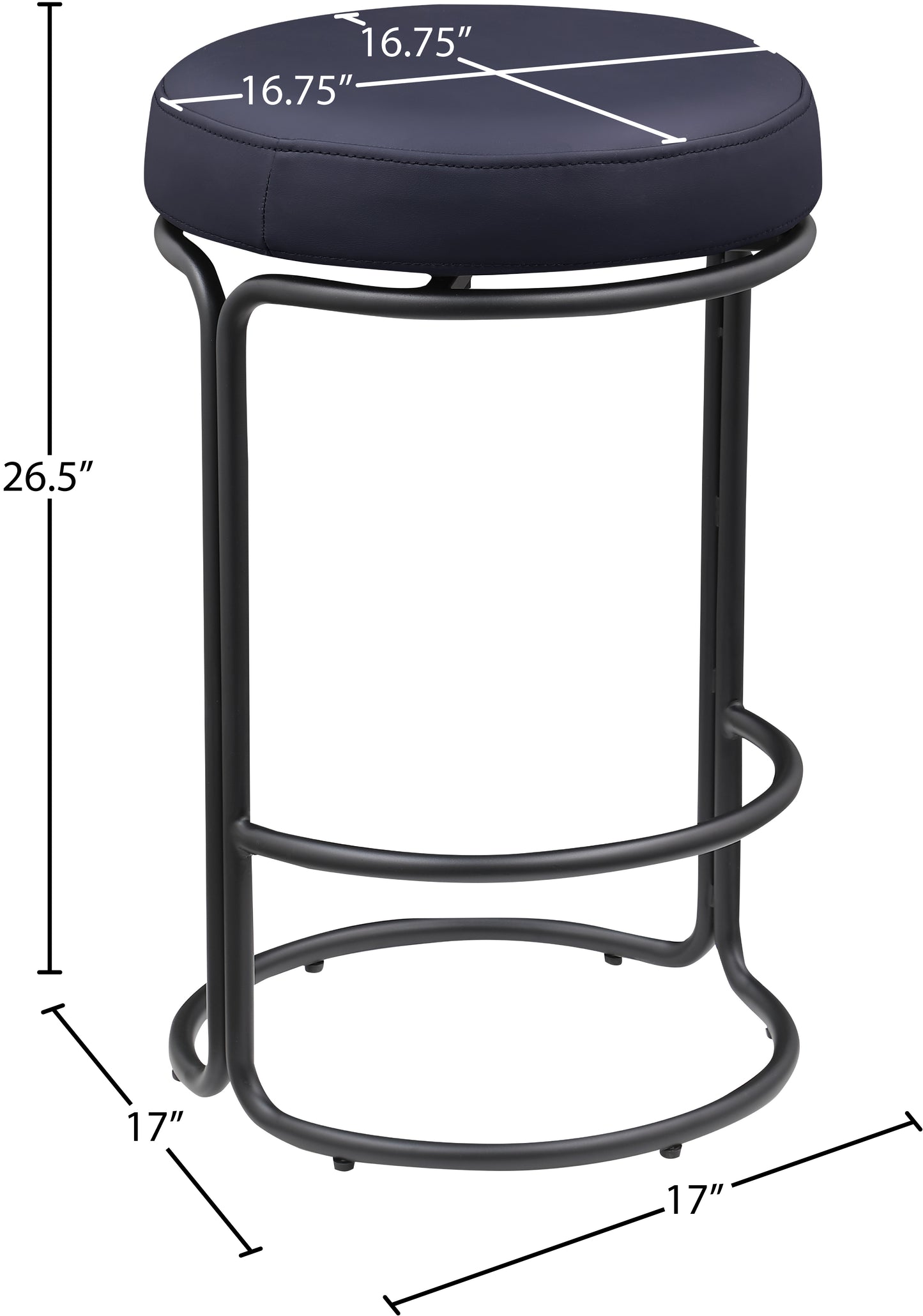 globus black vegan leather counter stool