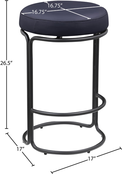 Globus Black Vegan Leather Counter Stool