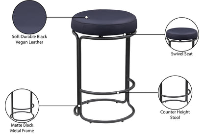 Globus Black Vegan Leather Counter Stool