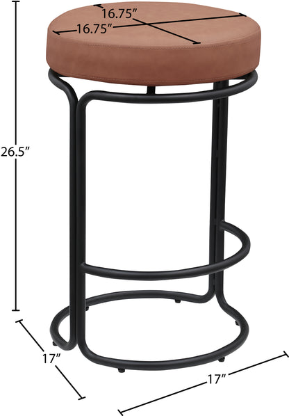 Globus Cognac Vegan Leather Counter Stool