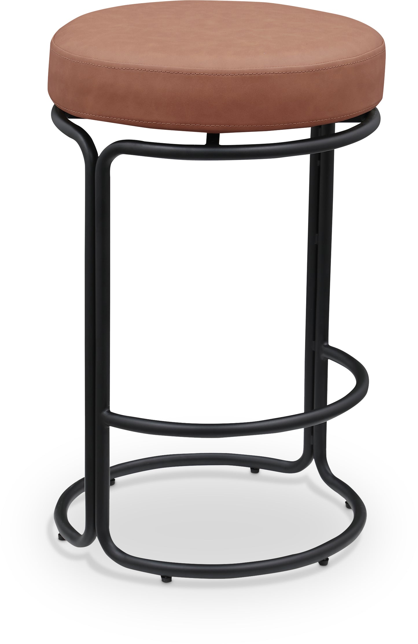 globus cognac vegan leather counter stool