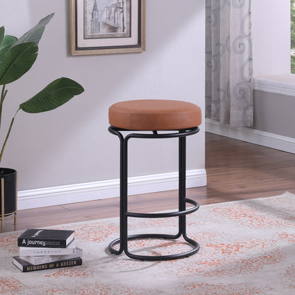 Globus Cognac Vegan Leather Counter Stool