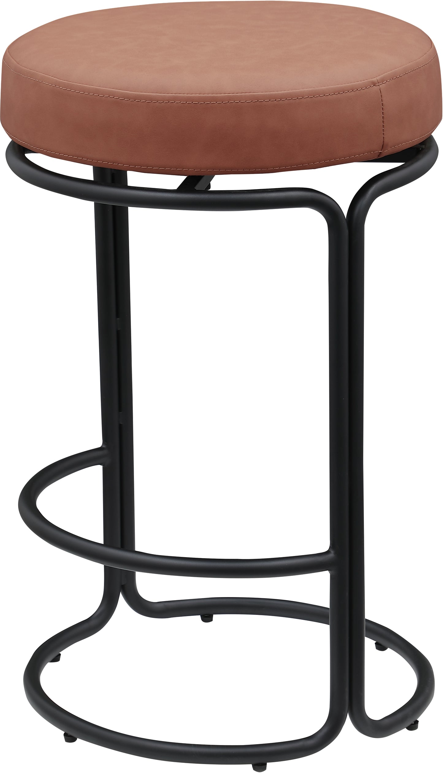 globus cognac vegan leather counter stool