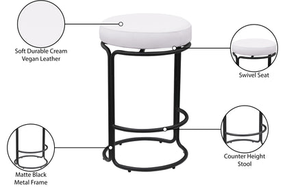 Globus Cream Vegan Leather Counter Stool