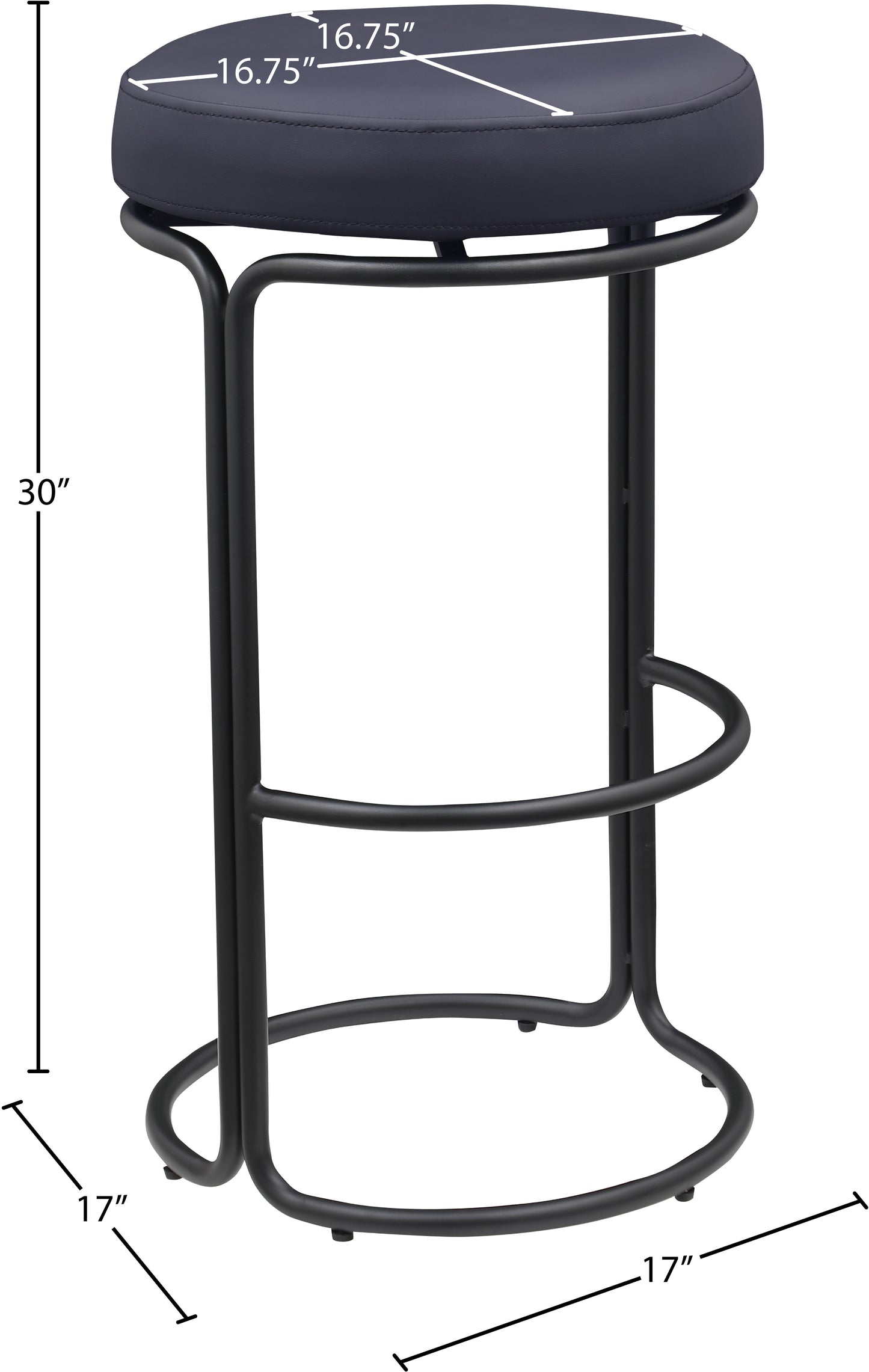 globus black vegan leather bar stool