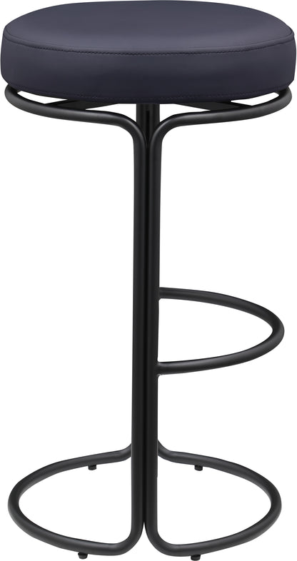 Globus Black Vegan Leather Bar Stool