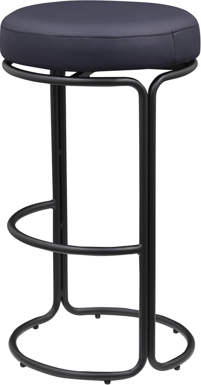 Globus Black Vegan Leather Bar Stool