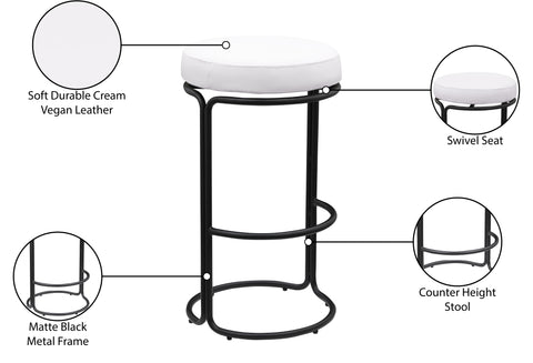 Globus Cream Vegan Leather Bar Stool