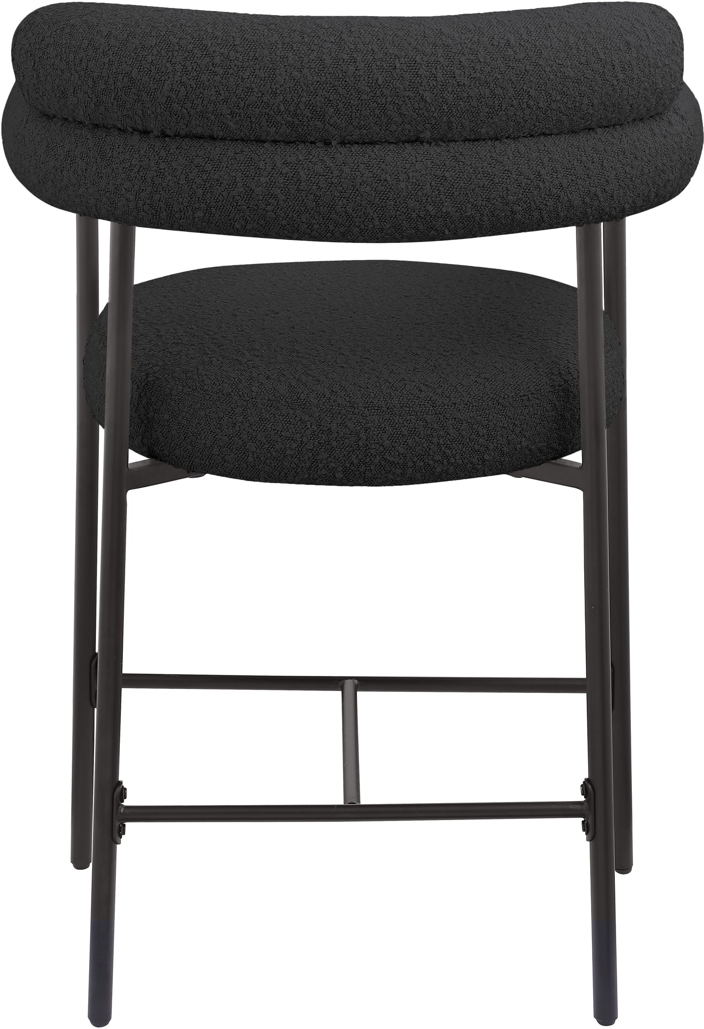 santorini black boucle fabric counter stool