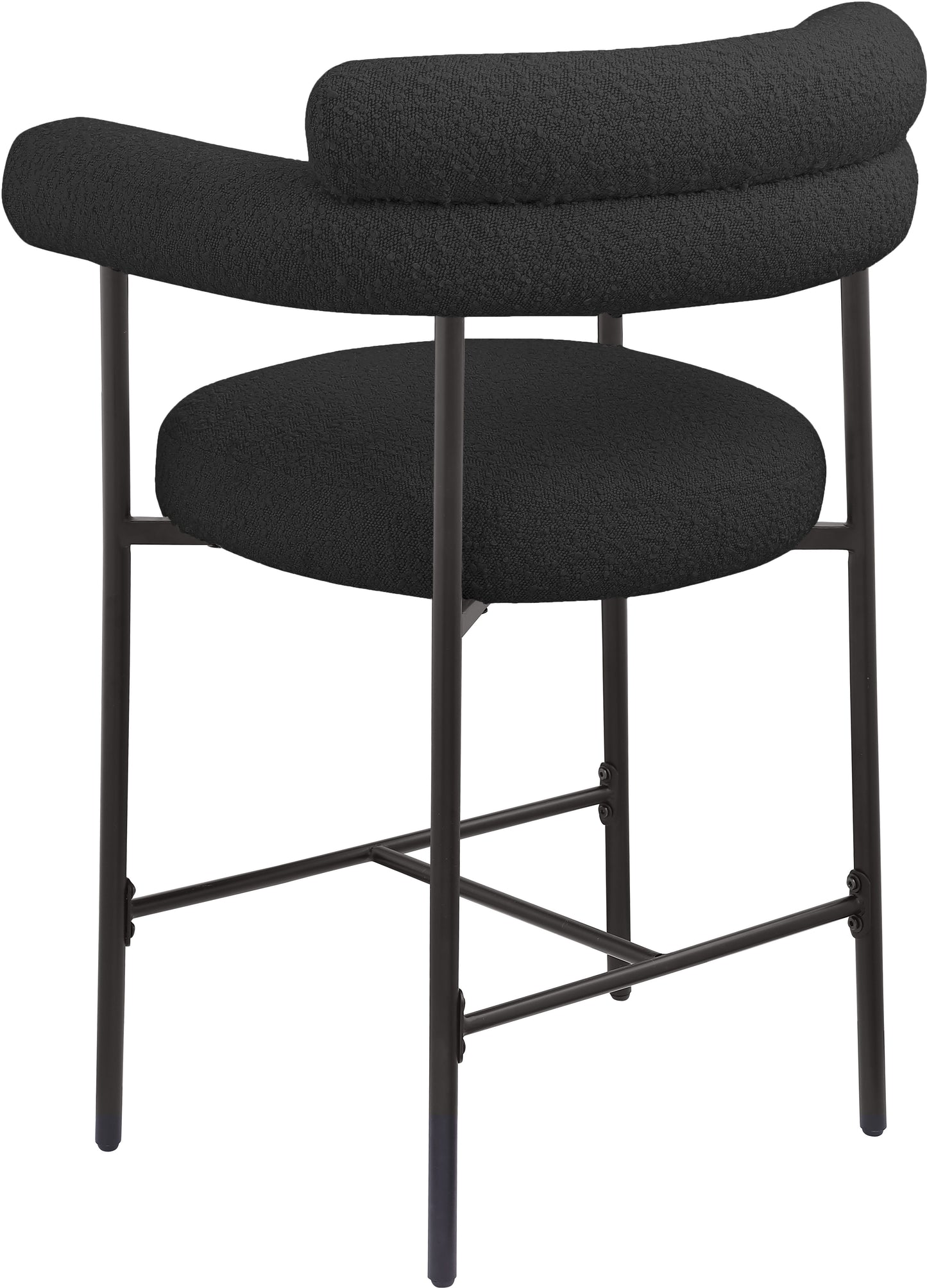 santorini black boucle fabric counter stool