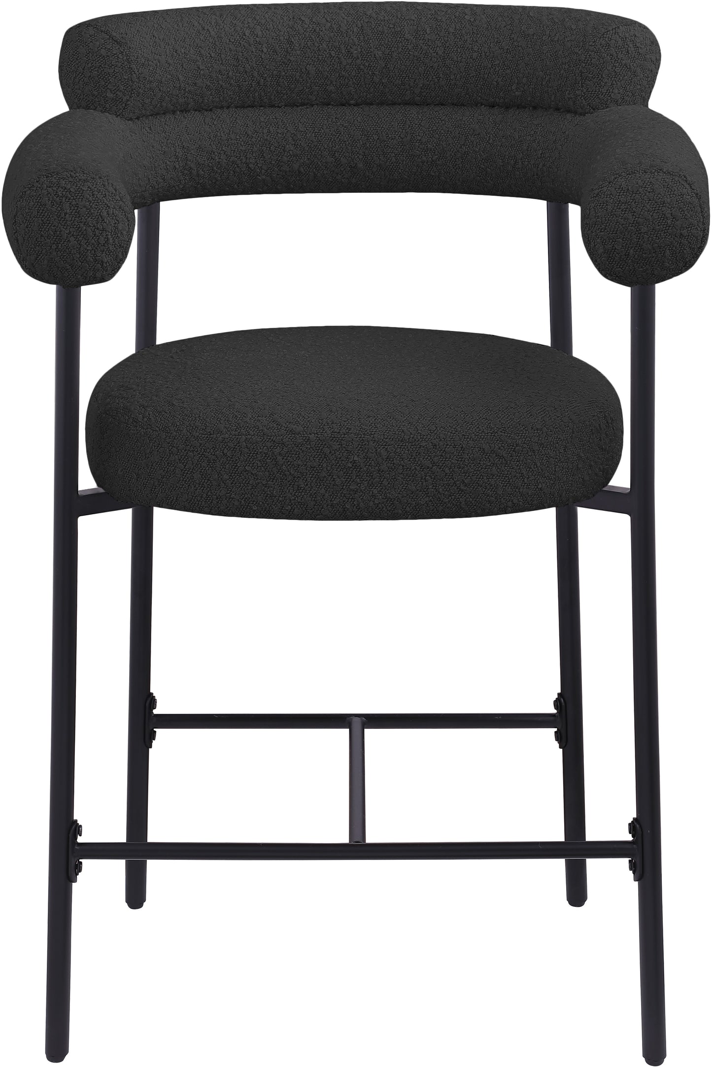 santorini black boucle fabric counter stool