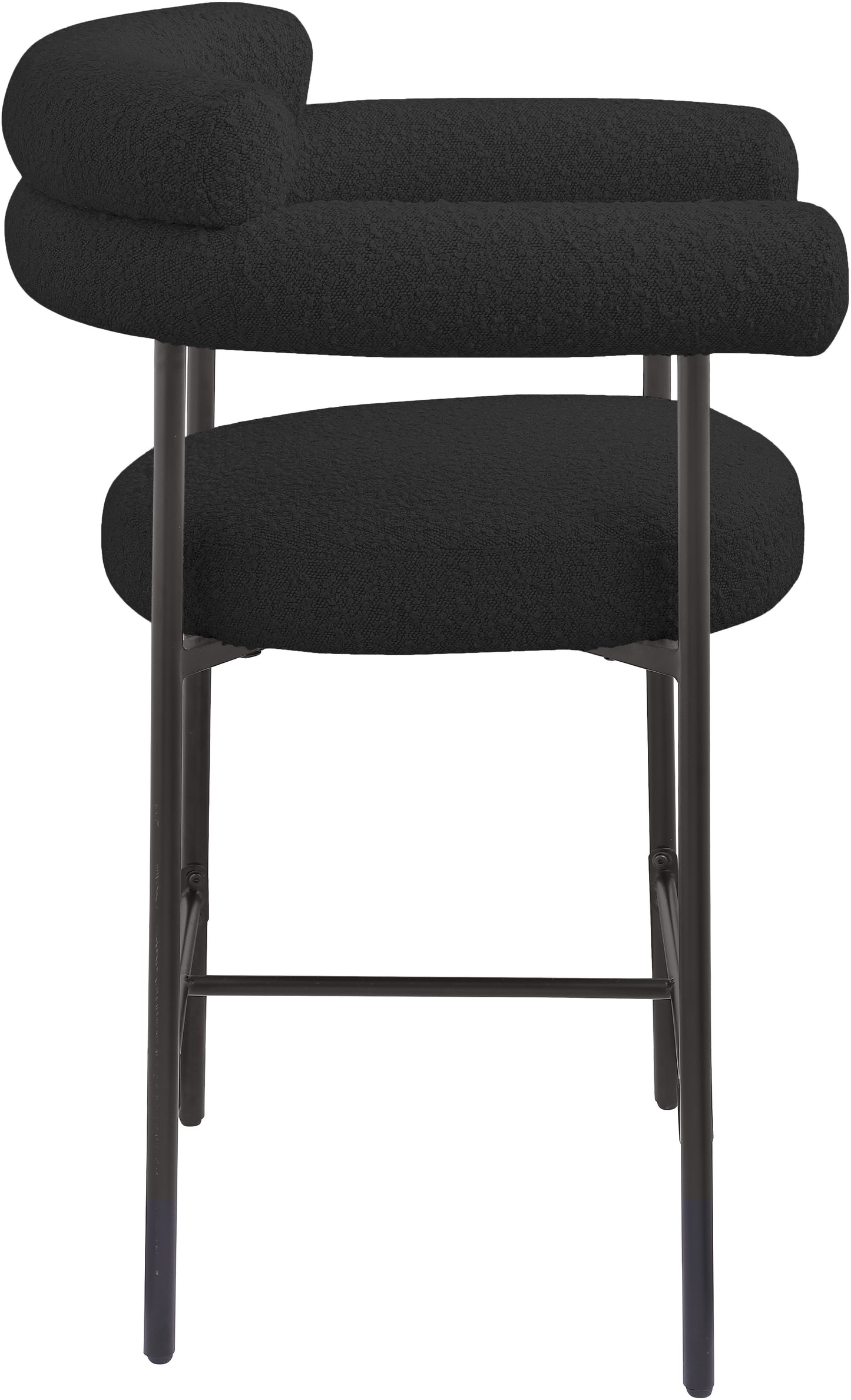 santorini black boucle fabric counter stool