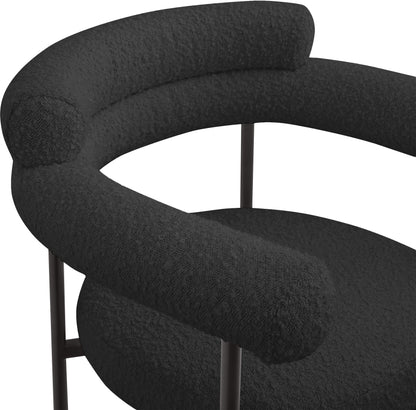 Santorini Black Boucle Fabric Counter Stool