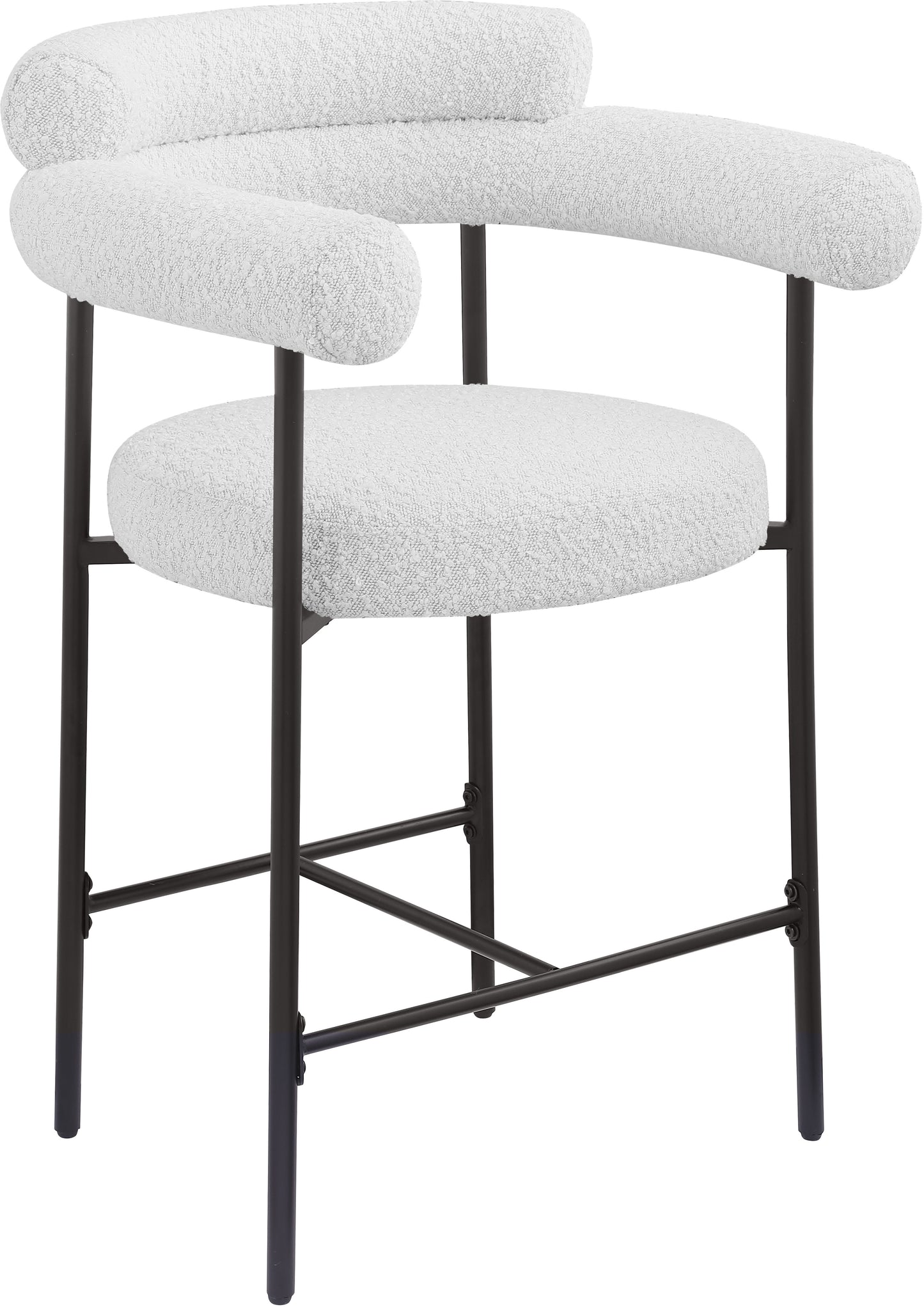 santorini cream boucle fabric counter stool