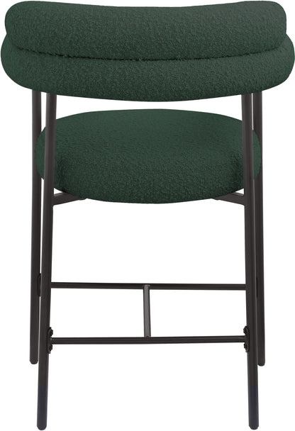 Santorini Green Boucle Fabric Counter Stool