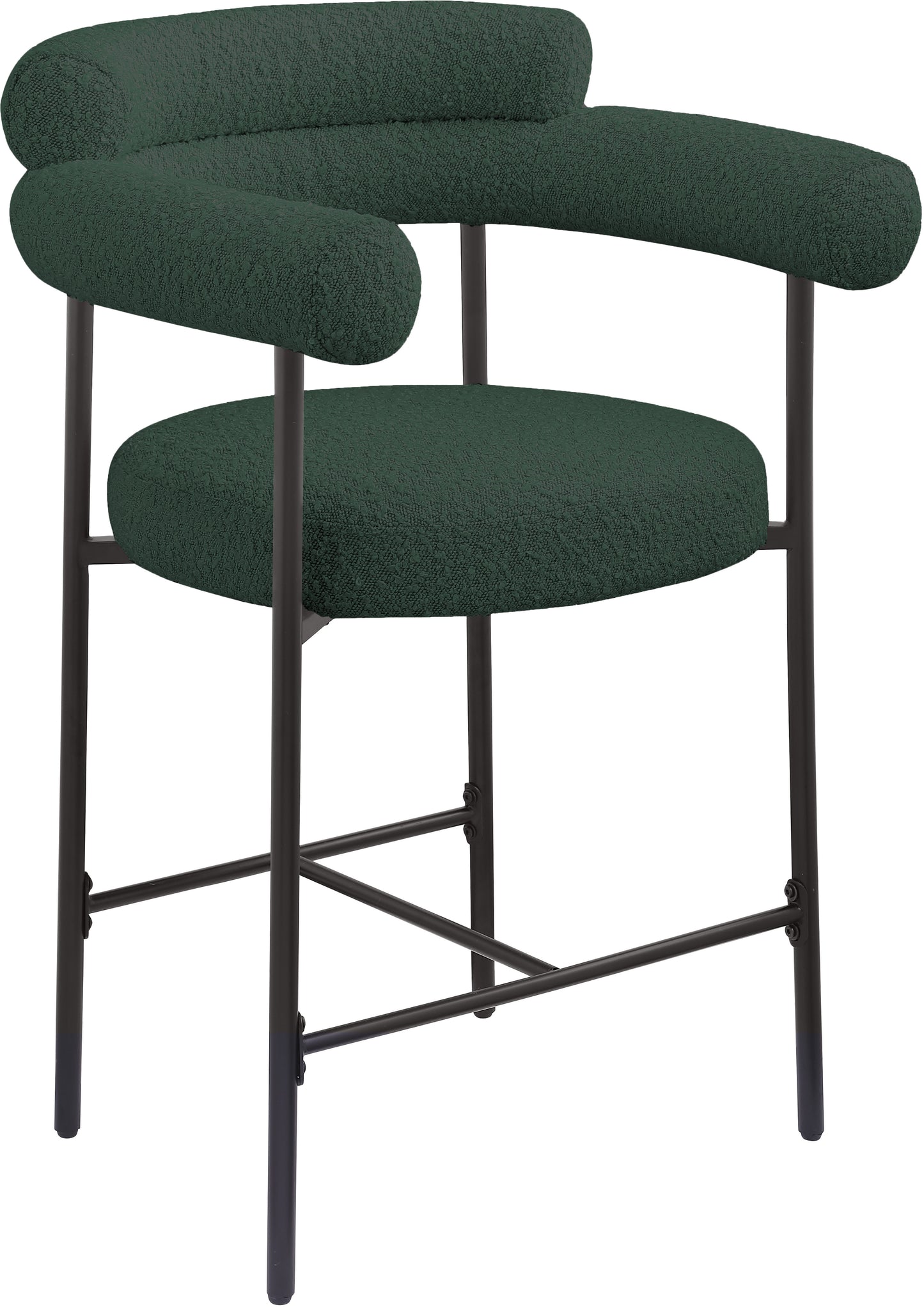 santorini green boucle fabric counter stool