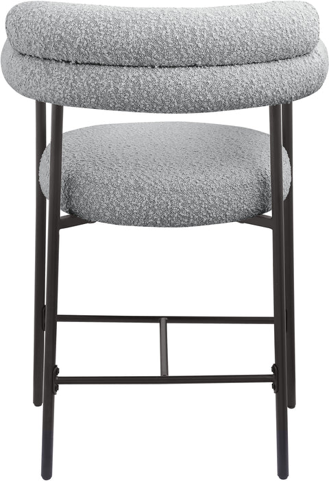 Santorini Grey Boucle Fabric Counter Stool