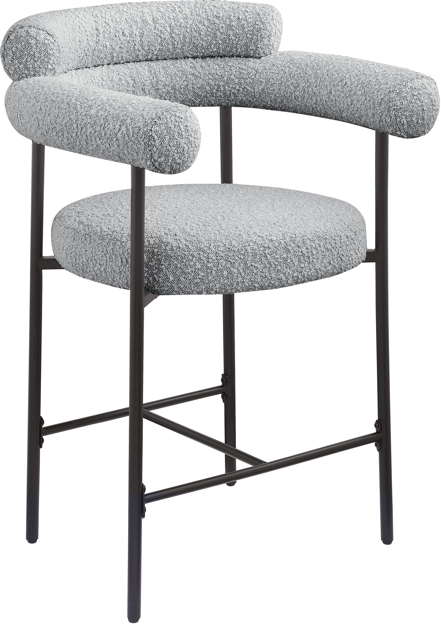 santorini grey boucle fabric counter stool