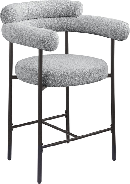 Santorini Grey Boucle Fabric Counter Stool