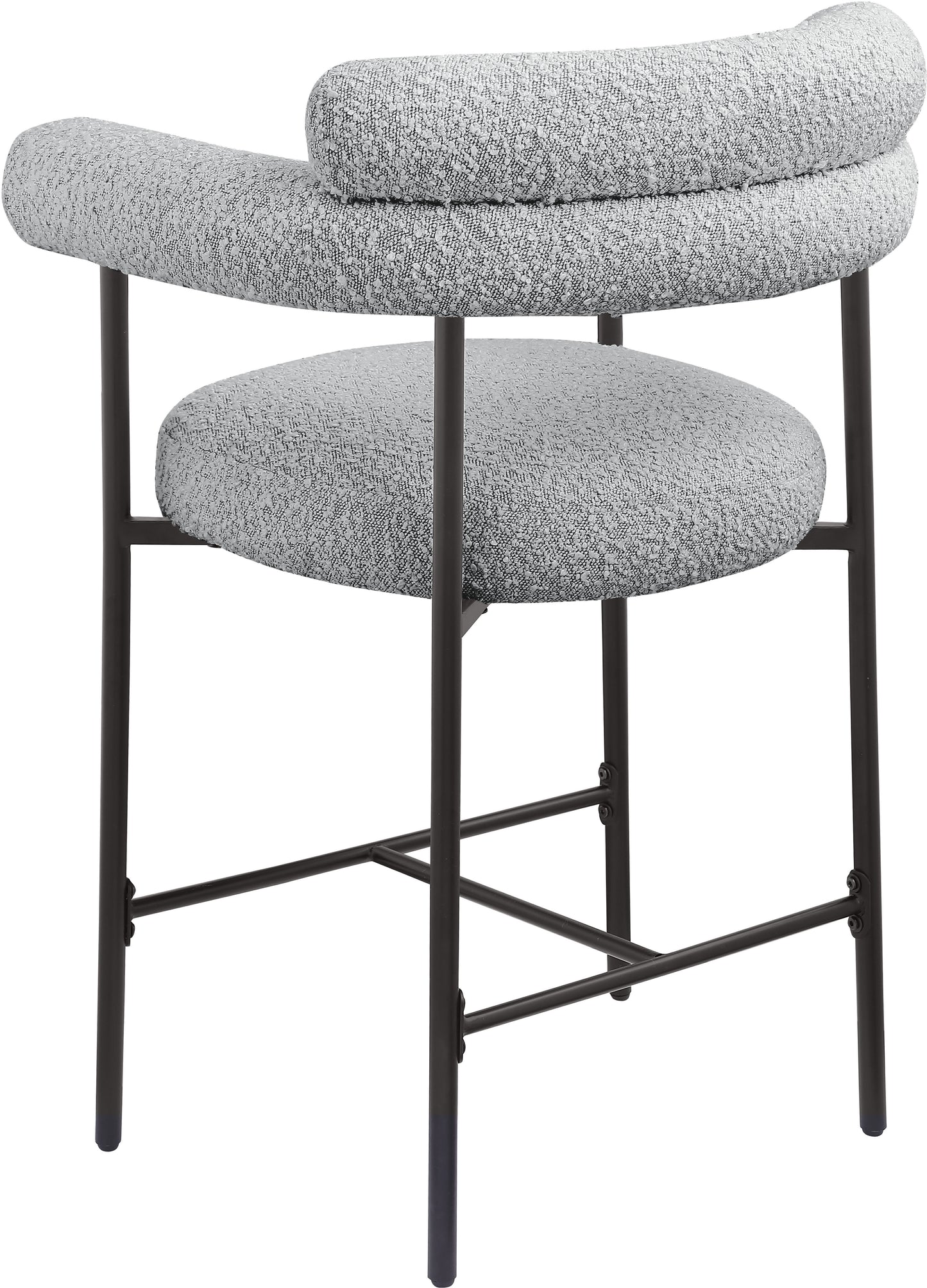 santorini grey boucle fabric counter stool