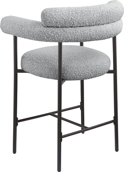 Santorini Grey Boucle Fabric Counter Stool