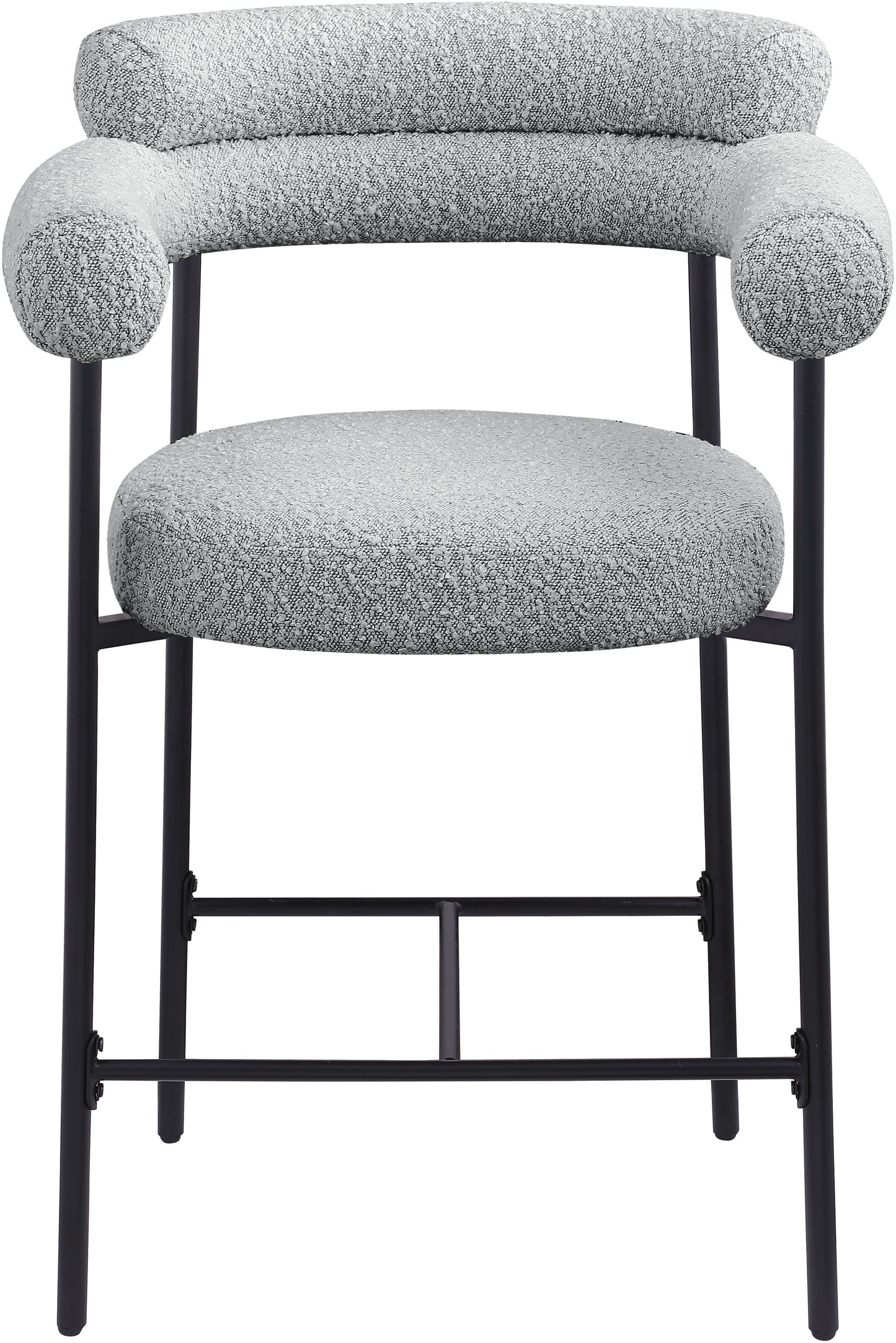 santorini grey boucle fabric counter stool