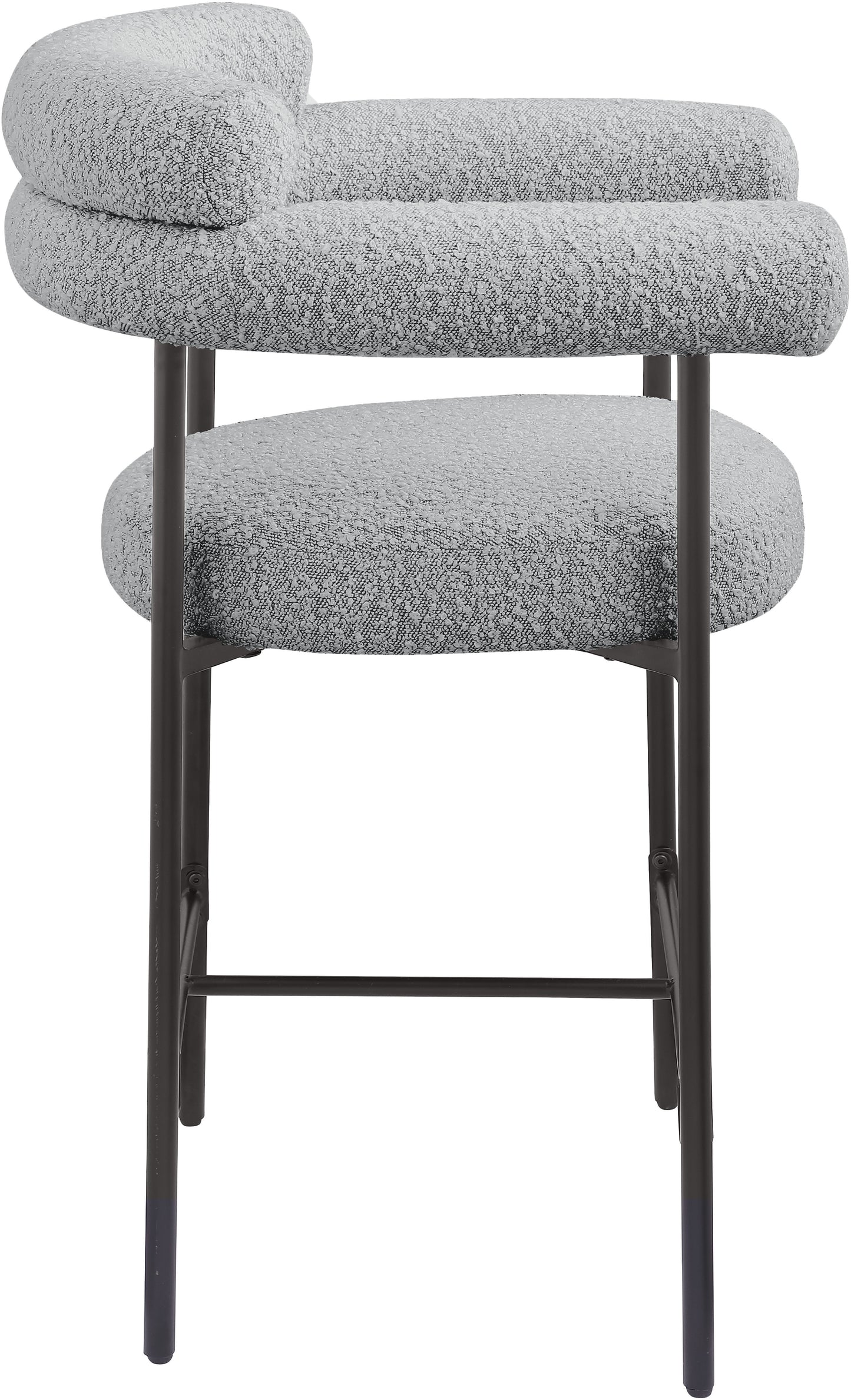 santorini grey boucle fabric counter stool