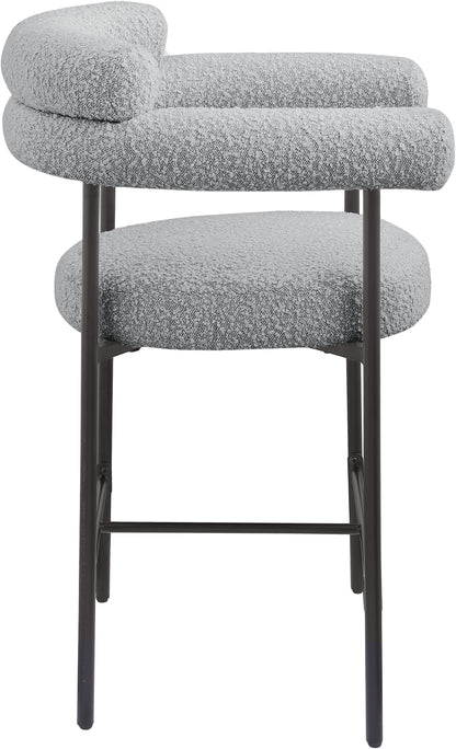 Santorini Grey Boucle Fabric Counter Stool