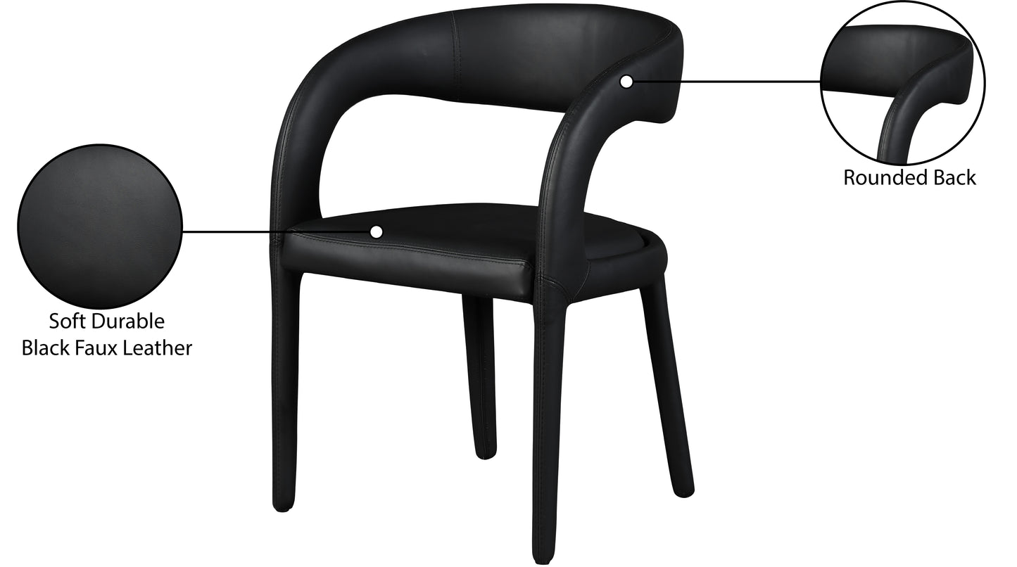 alexis black faux leather dining chair c