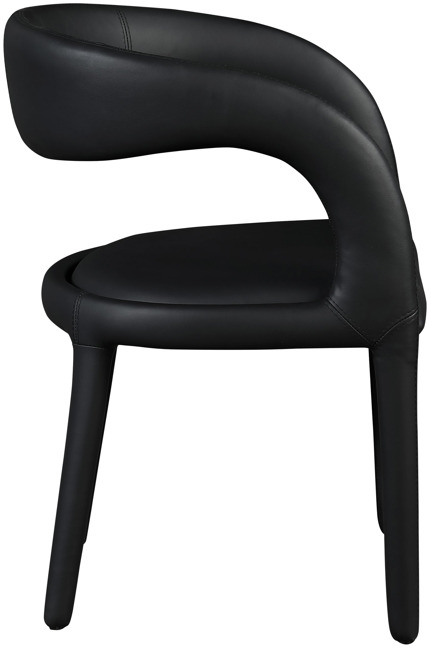 alexis black faux leather dining chair c